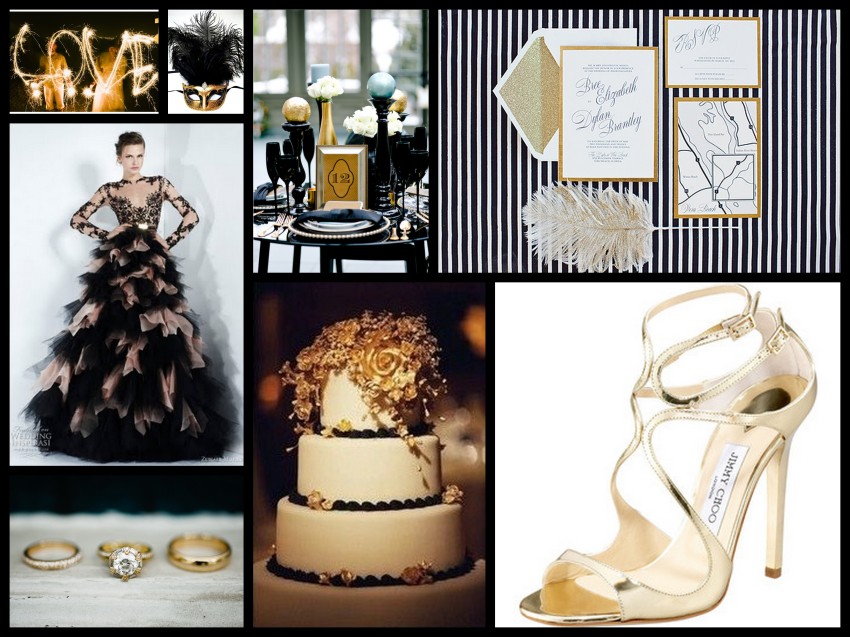 ... tell i m very much obsessed with black and gold and white as wedding