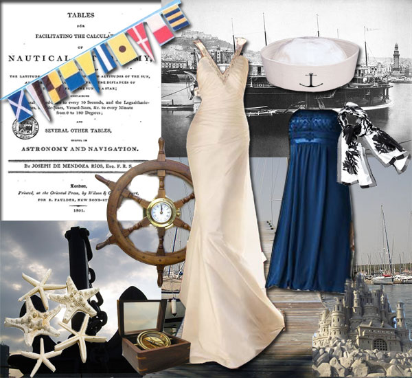 nautical themed wedding dress